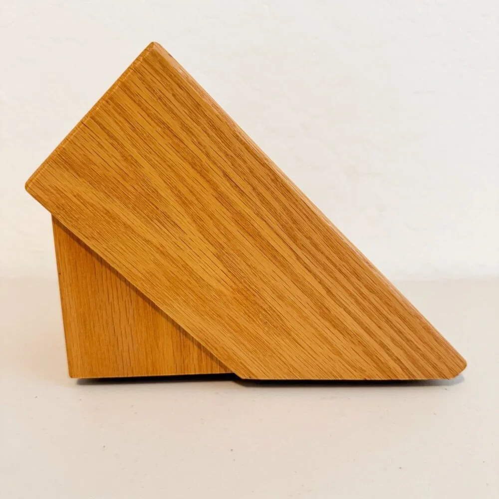 Cutco 4 Slot Knife Block Gallery Set Solid Oak Hard Wood Kitchen Made In The USA